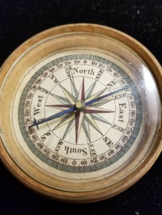 19th Century Negelein Compass In Treenware Case