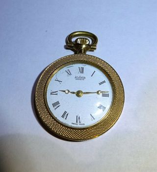 Vintage Atlanta Geneve Ladies Pocket Watch W/ Enameled Back