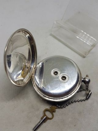 Antique solid silver gents J.  W.  Benson Ludgate pocket watch 1886 ref553 7