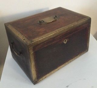 Georgian Mahogany Campaign Brass Bound Decanter Box