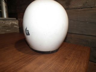 VINTAGE 1960 ' S BELL TOPTEX WHITE MOTORCYCLE HELMET SIZE 7 MADE IN USA L@@K 5
