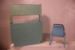 Barbie Vintage Dream House Kitchen Hutch and Chair Blue 3