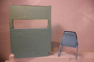 Barbie Vintage Dream House Kitchen Hutch and Chair Blue 4