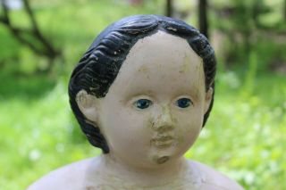 Antique Ludwig Grenier Papier Mache Shoulderhead Doll Head Girl Lady 4