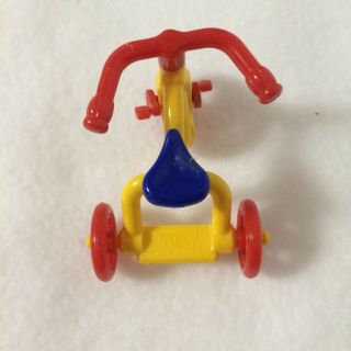Vintage Renwal No 7 Tricycle Doll House Toy Red Yellow Blue Seat,  Wheel Barrow