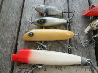 10 Vintage Fishing Lures - Wood South Bend Bass - Oreno Al Foss & Unknown Makers 2