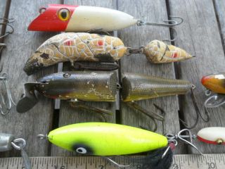 10 Vintage Fishing Lures - Wood South Bend Bass - Oreno Al Foss & Unknown Makers 3