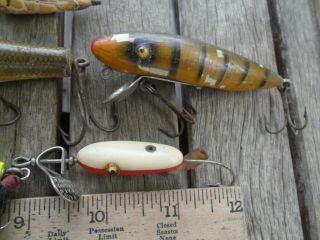 10 Vintage Fishing Lures - Wood South Bend Bass - Oreno Al Foss & Unknown Makers 4