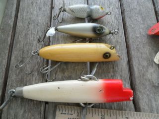 10 Vintage Fishing Lures - Wood South Bend Bass - Oreno Al Foss & Unknown Makers 5