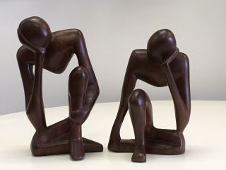 Vintage Danish Modern Meditative Men Sculptures