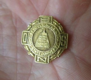 Vintage 12K Gold Filled Ohio State School of Nursing Grad Pin/Cuff Links Set 4