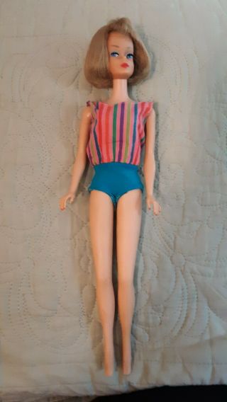 Vintage 1960 ' s American Girl Barbie Silver Blonde Medium Long Hair,  EXC.  OSS 2