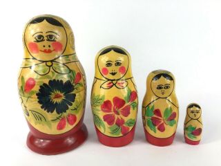 Vintage 1975 Art Russian Nesting Matryoshka Dolls Stacking Babushka Ussr