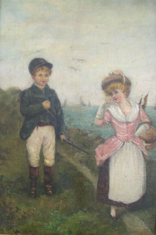 Antique Victorian oil painting 