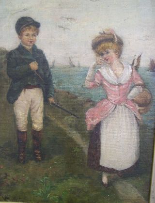 Antique Victorian oil painting 