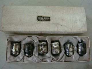 Sterling Silver Vintage Individual Salt Pepper Shaker Set,  Need Cleaned
