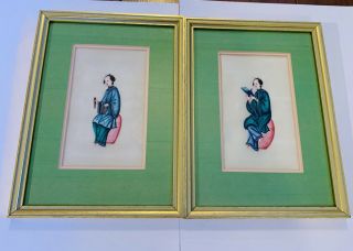 Antique Chinese Lady Paintings On Rice Paper