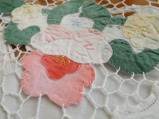 Gorgeous Tablecloth & 6 Napkins With Batten Lace/ Embroidery & Applique