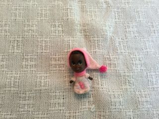 Mattel 1970 Liddle Kiddle 3819 Baby Rockaway Vtg Tiny Black Doll