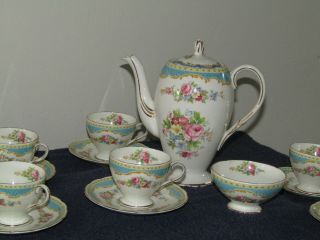 EB Foley 1850 Teapot & Cups & Saucer Set Pat Bone China England 2