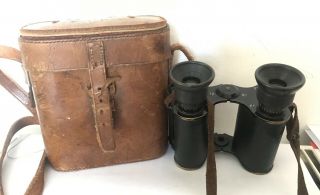 Antique Ross London Prism Binoculars X 8 No.  20103 - Leather Case