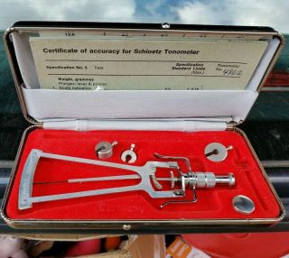 Antique Vintage Schioetz Tonometer From Grafco Germany With Certificate
