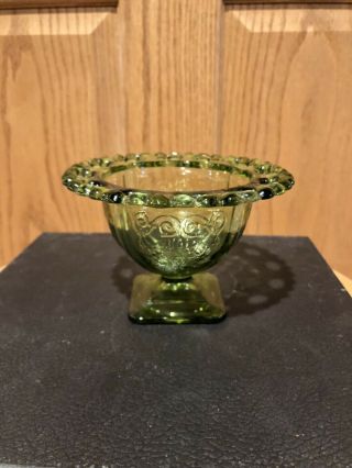 Vintage Green Glass Candy Dish