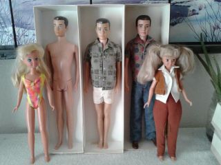 Vintage 3 - 1960 First Ken & 2 Skipper Dolls Mattel