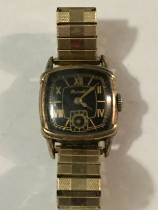 Vintage Rinaldi Mens Wrist Watch 17 Jewels Croton Co 10 Kt Gold Filled Case