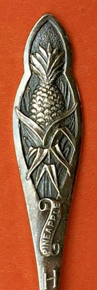 Hawaii Pineapple Fruit Honolulu Sterling Silver Souvenir Spoon