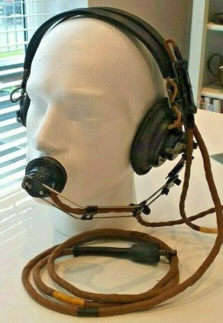 Vintage Socapex Aviation Pilot Headset/headphones With Microphone