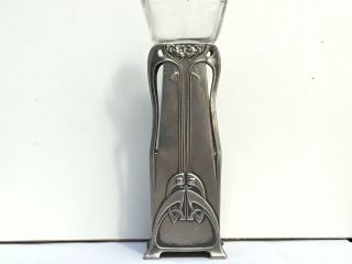 A Wmf Art Nouveau Silver Plate And Glass Posy Vase,  Overall Height 17cms