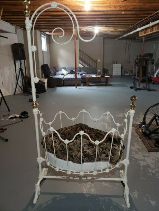 Corsican Dynasty Iron Cradle and Custom Bedding - Antique White 2