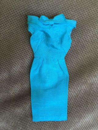 Vintage Barbie Light Blue Silk Bow Sheath Dress Outfit