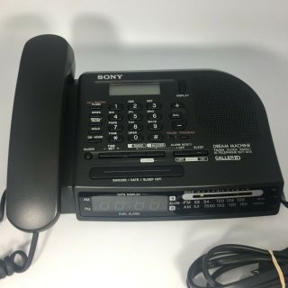 Sony Dream Machine Am/fm Radio Alarm & Corded Phone W Caller Id Sct - Id10