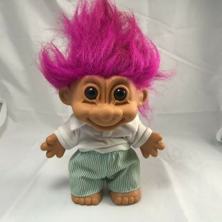Vintage Russ Troll Doll Purple Hair Large Size 8 " Tall