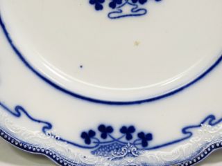 Antique WH Grindley Lorne Flow Blue Dinner Plate Clover Shamrock 9 7/8 