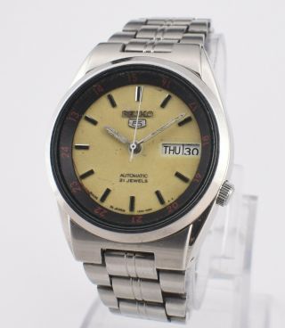 Authentic Vintage Seiko 5 Automatic 21 Jewels CAL.  7019A Railway Time Men ' s Watch 2