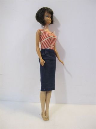 Vintage 1960s American Girl Mattel Barbie Doll Red White And Blue Skirt