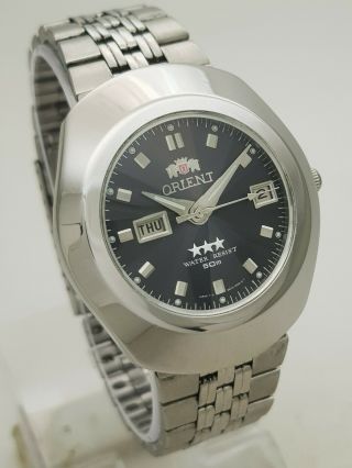 Vintage Orient 3 Star Automatic CEM70002B Day Date WR50M Japan Men ' s Wrist Watch 3