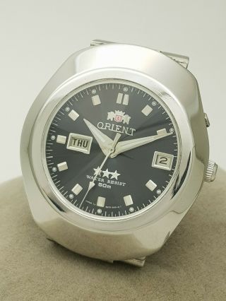 Vintage Orient 3 Star Automatic CEM70002B Day Date WR50M Japan Men ' s Wrist Watch 6