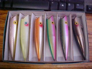 Tomic Made In Canada Box Of Six Mixed 5 " Unused?? Salmon Fishing Plugs/lures 29