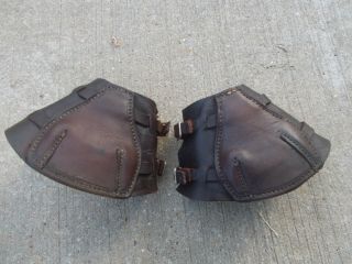 Vintage Antique Useable Double Buckle Leather Bell Boots Overreach Horse Tack