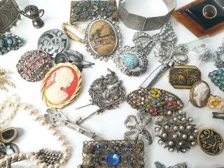Antique or Vintage Mixed Costume Jewellery Jewelry Car Boot Bundle Harvest 7
