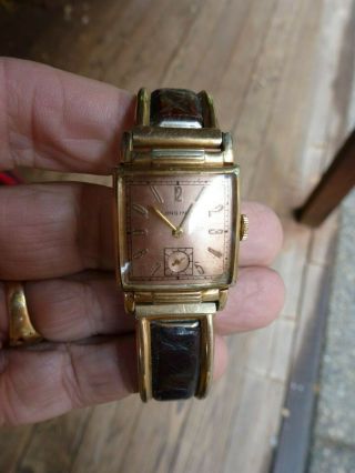 LONGINES Vintage Men ' s Case Wristwatch 10K Gold Filled Watch - 5