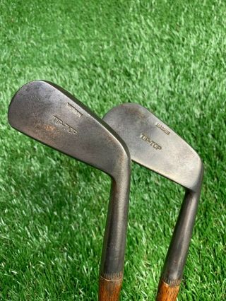 Antique Vintage – “tip Top” – Two Hickory Shaft Playable Irons