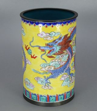 Chinese Exquisite Handmade Dragon Phoenix Copper Cloisonne Pot