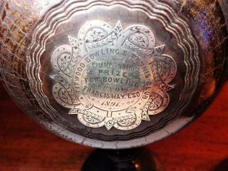 Antique LAWN BOWLS Bowling Balls,  Silver 1891 TITWOOD Lawn & Tennis Club Glasgow 2
