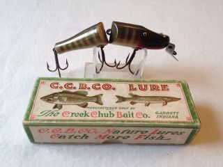 Vintage Old Wood Creek Chub Jointed Pikie Fishing Lure 2600 Correct Box