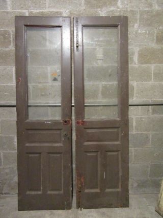 ANTIQUE DOUBLE ENTRANCE FRENCH DOORS 48 X 84.  75 ARCHITECTURAL SALVAGE 6